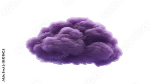 Fluffy Purple Cloud Illustration Floating Against Transparent Background