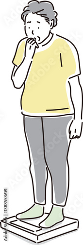 体重を気にしているシニアの女性