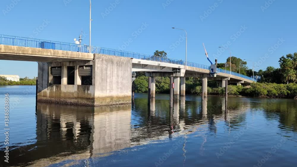 Bridge over Auckland Creek leading to the marina in Gladstone, Queensland, Australia Bridge over Auckland Creek leading to the marina in Gladstone, Queensland, Australia