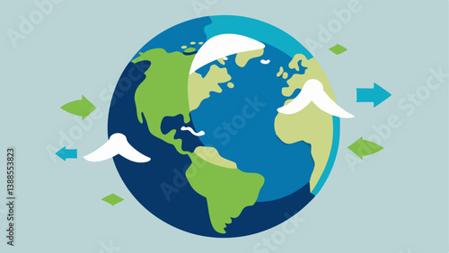 Global Impact A simple globe with arrows indicating the spread of microplastics from various sources to oceans rivers and farmlands highlighting the ubiquitous nature