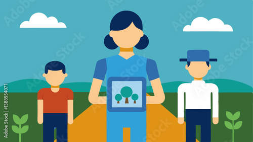 Family Photo A child holding a family photo while working in a field representing the separation of family time due to labor demands.
