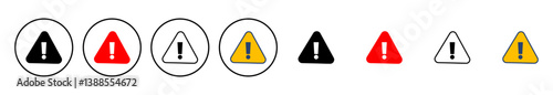 Exclamation danger sign. attention sign icon. Hazard warning attention sign