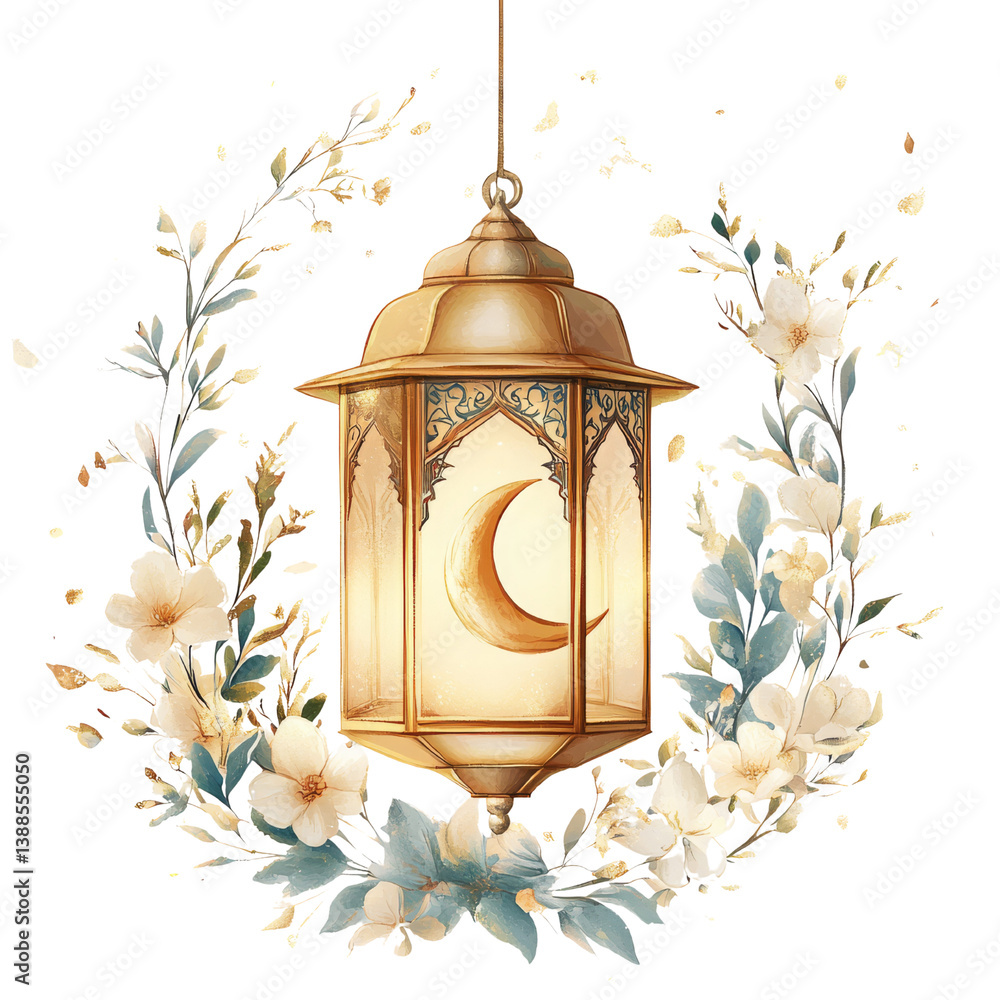 A decorative lantern surrounded by flowers and foliage, symbolizing warmth and celebration.