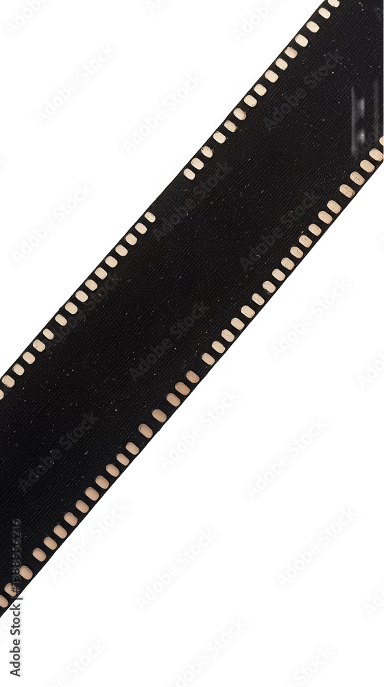 Obraz premium Elegant Black Glitter Ribbon On Transparent Background Decoration