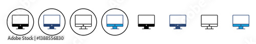 Computer icon vector. computer monitor icon vector.