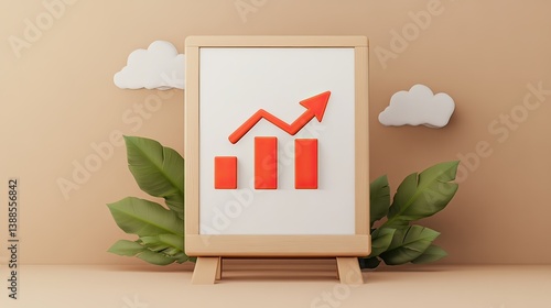 Business growth trends office setting infographic neutral background conceptual viewpoint