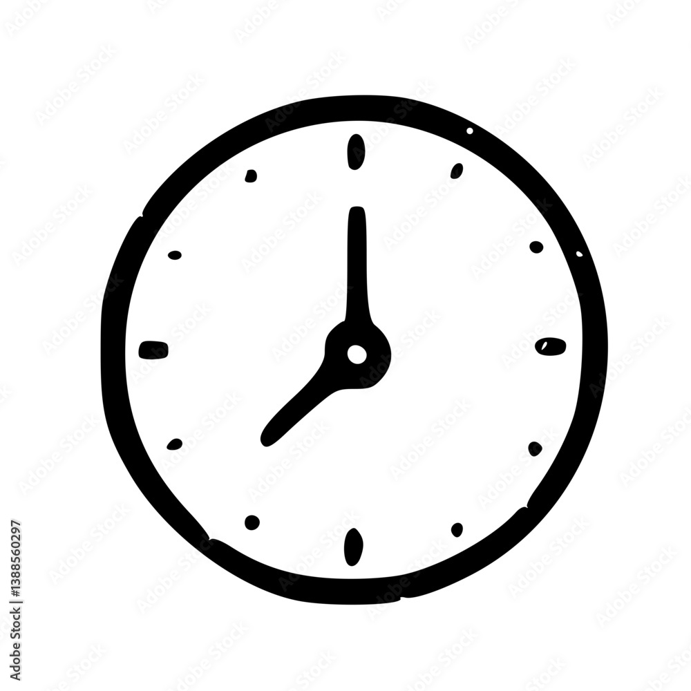 Hand Drawn Clock Icon Hand Drawn Clock Icon