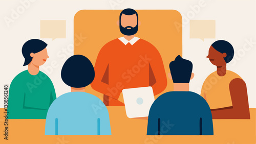 Cultural Awareness Training Participants engaged in a training session with a consultant guiding discussions about cultural competencies and unconscious bias.