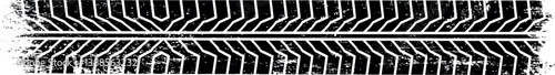 Detailed tire tread design in black and white flat vector art