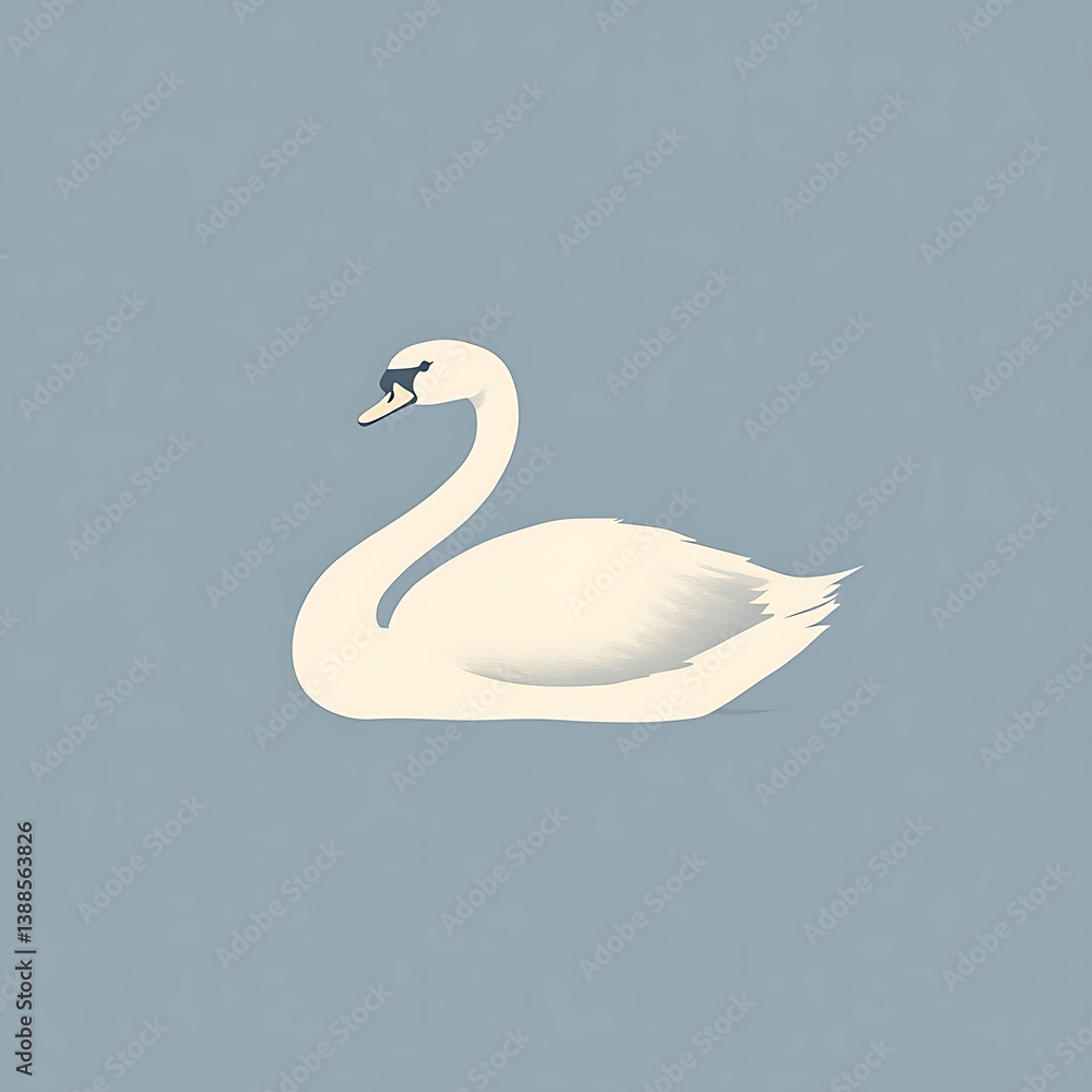 Fototapeta premium Elegant Swan on a Pastel Background