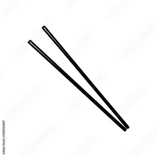 Long chopsticks silhouette vector illustration