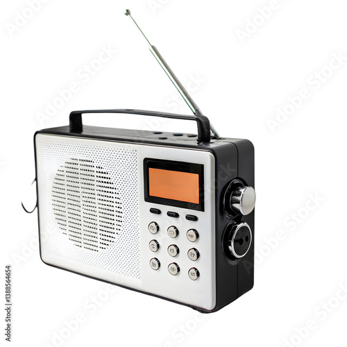 Portable AM/FM Radio isolated on transparent background