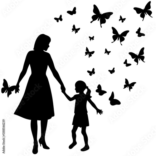 Mother and Child Forehead Silhouette