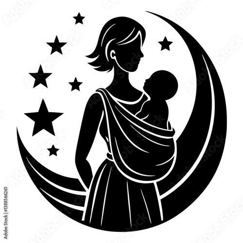 Mother and Child Forehead Silhouette