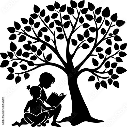 Mother and Child Forehead Silhouette