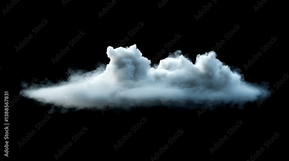 Fluffy cloud isolated on black background Fluffy cloud isolated on black background
