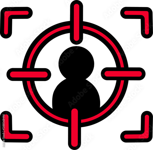 Wallpaper Mural Target audience digital marketing red color icon. Single solid icon. illustration. For website design, logo, app, template, ui, etc. Torontodigital.ca