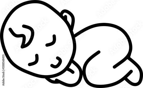 Baby Sleeping cute adorable silhouette icon