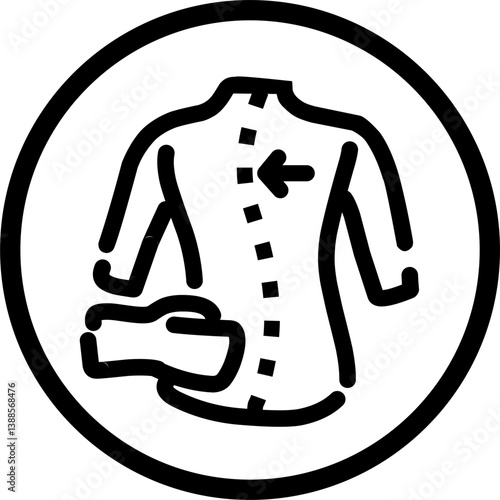 Chiropractic line icon inside the circle. Chiropractor, spline treatment, massage, Osteopath, Osteopathy, joint recovery. 