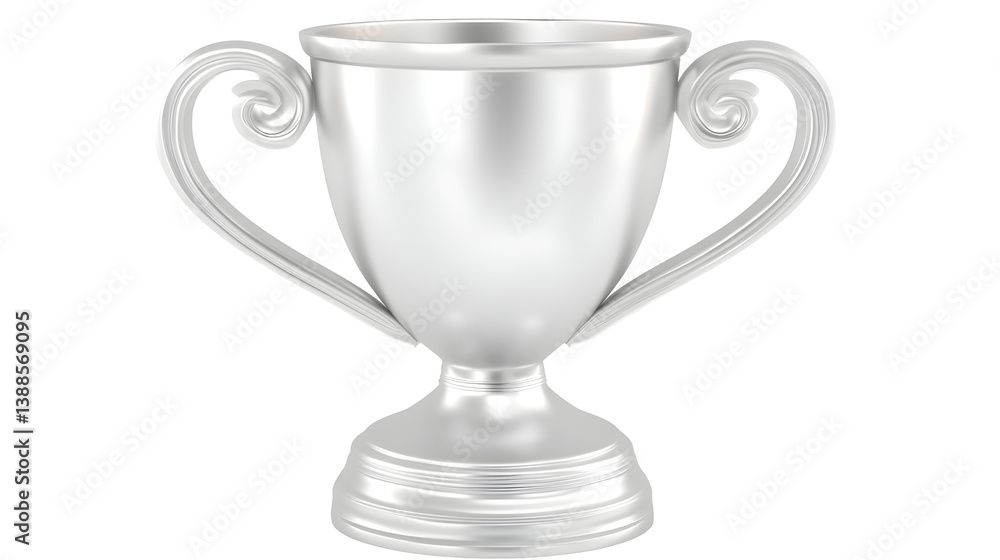 Isolated 3D Render Silver Trophy Cup Illustration On Transparent Background Isolated 3D Render Silver Trophy Cup Illustration On Transparent Background