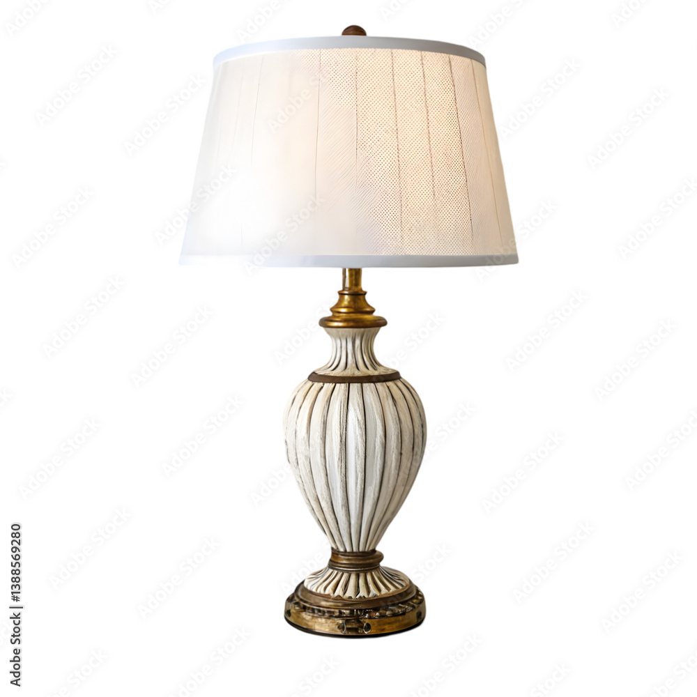 Elegant White Table Lamp isolated on transparent background Elegant White Table Lamp isolated on transparent background