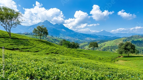 Lush Green Tea Plantation View