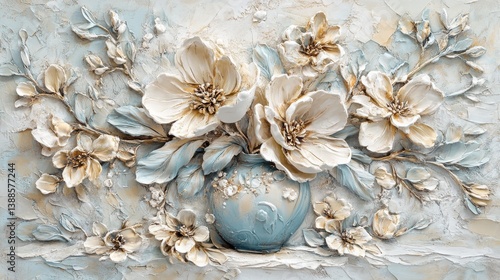 Elegant Floral Arrangement with Soft Colors and Textured Background