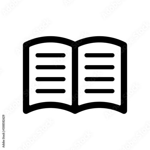 見開きの本のアイコンイラスト