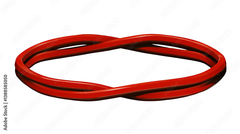 Red Twisted Ribbon Loop Abstract Isolated On Transparent Background Red Twisted Ribbon Loop Abstract Isolated On Transparent Background