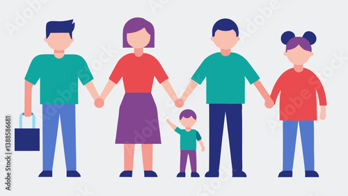 Family Gathering A family holding hands at a rally standing together with children holding small signs that read Protect Our Future.