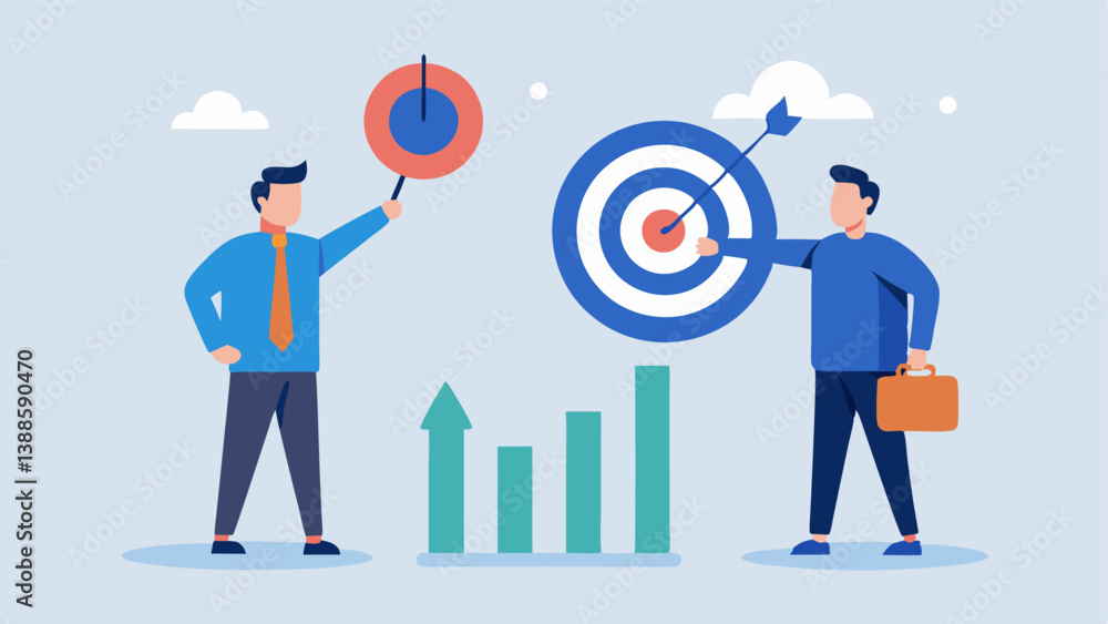 Dartboard An investor throwing darts at a dartboard labeled Market Risks and another investor standing next to a dartboard labeled Hedging with darts consistently hitting the Dartboard An investor throwing darts at a dartboard labeled Market Risks and another investor standing next to a dartboard labeled Hedging with darts consistently hitting the