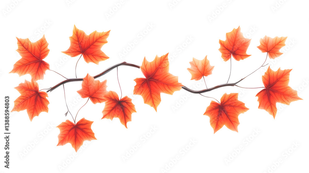 Realistic Autumn Leaf Illustration with Isolated Transparent Background Realistic Autumn Leaf Illustration with Isolated Transparent Background