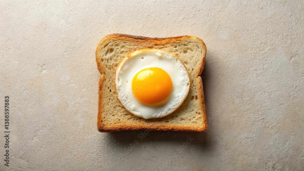 A perfectly fried egg nestled in a toasted bread slice, a simple yet satisfying breakfast