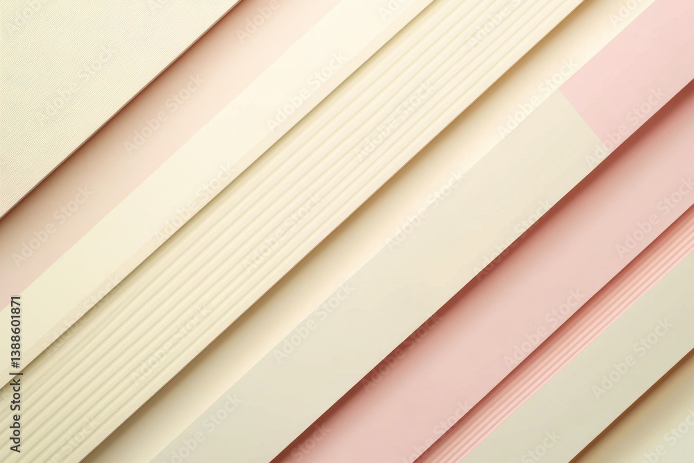 Obraz premium Soft Pastel Textures of Cream and Pink Paper Layers Abstract Background
