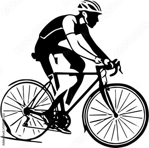 silhouette of a cyclist on a bicycle