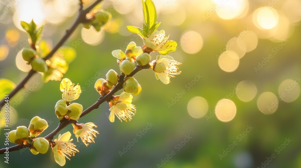 Spring Blossoms: Sunlight Dappled Peach Tree Branches Spring Blossoms: Sunlight Dappled Peach Tree Branches