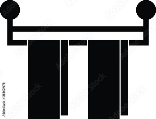 Towel rack vector outline