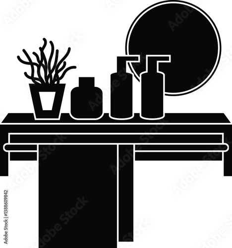 Towel rack vector outline