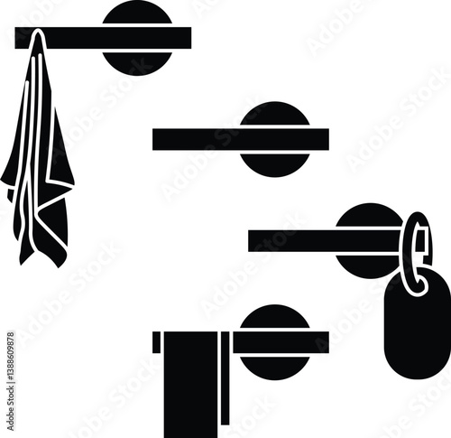 Towel rack vector outline