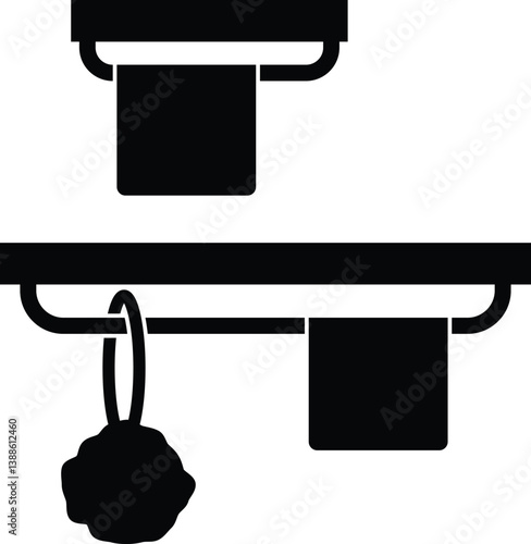 Towel rack vector outline