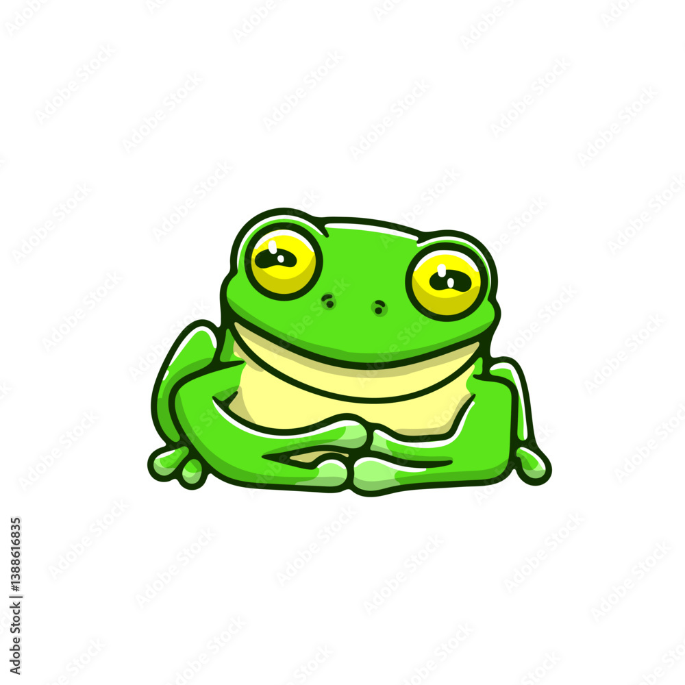 Fototapeta premium illustration cute cartoon animal frog good for sticker