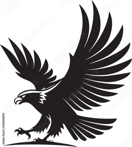 Eagle silhoette vector icon design with white background