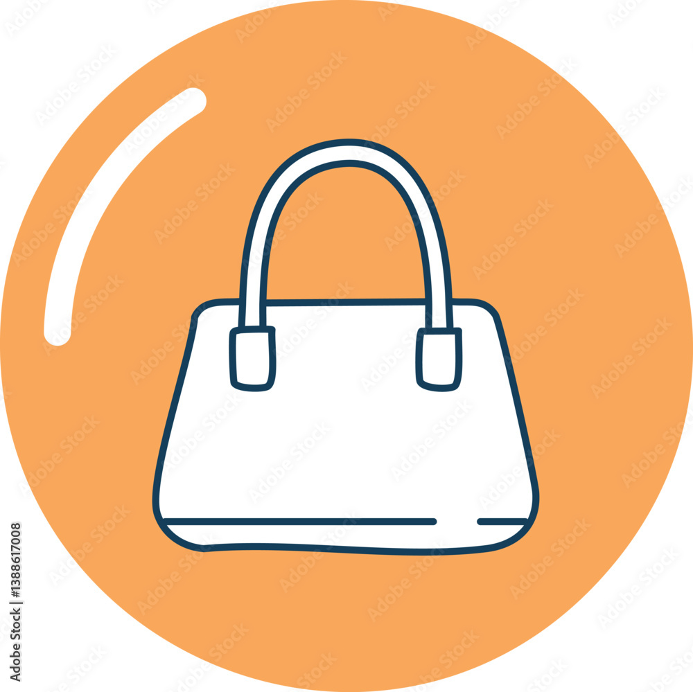 Women Fashion Handbag Vector Icon, Women Casual Bag, User Interface,