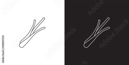 Lemongrass vegetable line icon. Vegetable vector illustration icon. Collection of icons with editable strokes in transparent and black background.