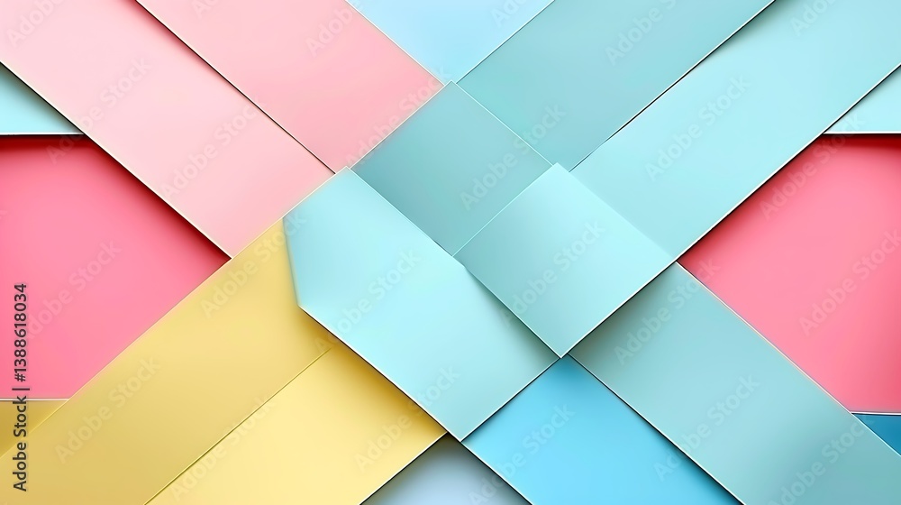 Colorful overlapping paper strips create an abstract and elegant design Colorful overlapping paper strips create an abstract and elegant design