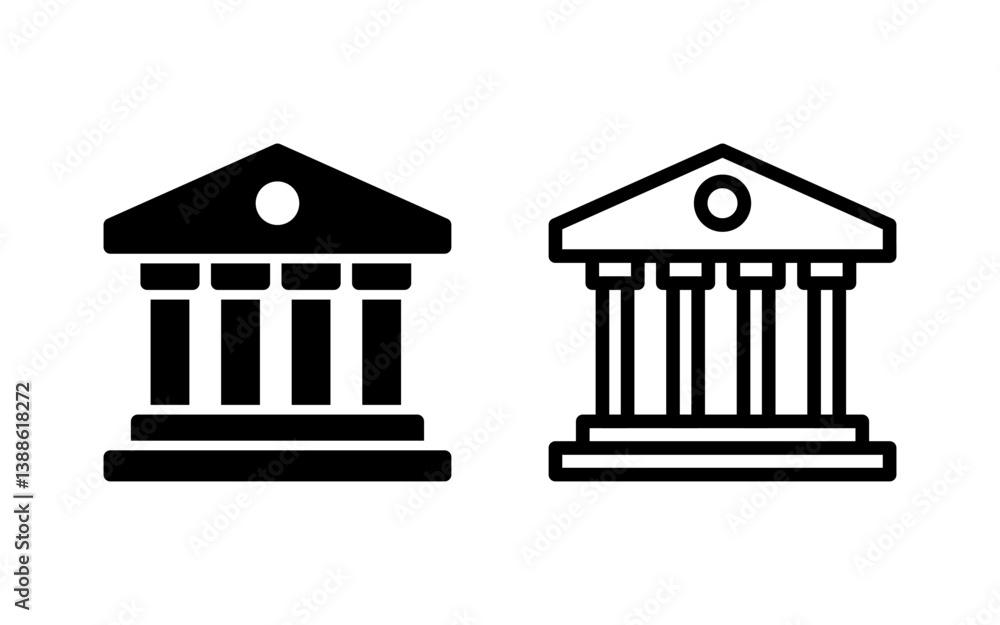 Bank icon vector illustration. Bank sign and symbol, museum, university Bank icon vector illustration. Bank sign and symbol, museum, university