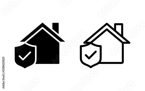 home insurance icon vector illustration. home protection sign and symbol
