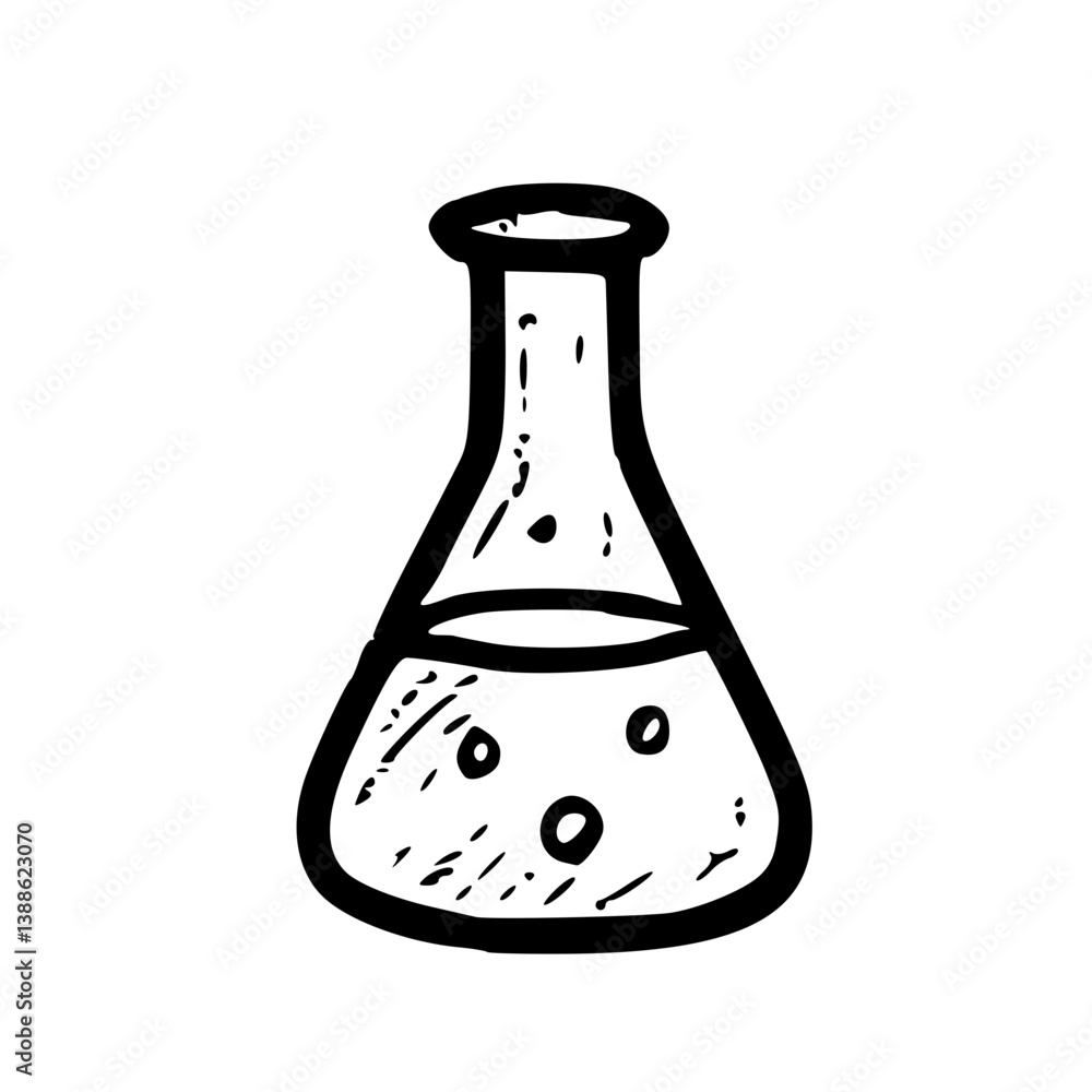 Hand-Drawn Erlenmeyer Flask Illustration Hand-Drawn Erlenmeyer Flask Illustration