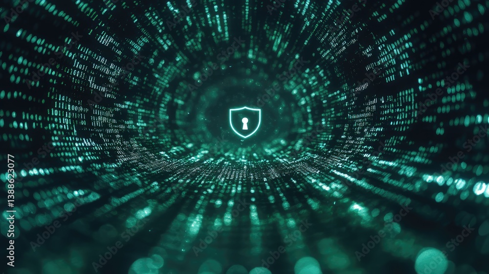 Obraz premium Digital shield icon symbolizing network security and data protection concept