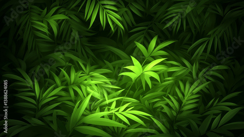 Wallpaper Mural Lush green leaves create vibrant natural background Torontodigital.ca